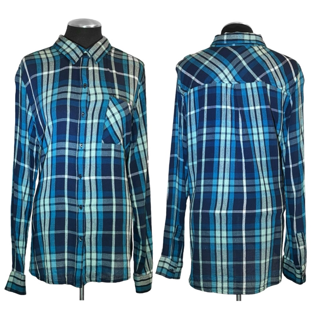 Lucky Brand Blue Plaid Button-Down Shirt